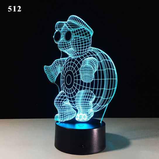 爆款妖精3d小夜灯led人体感应灯创意电子礼品usb触摸变色灯