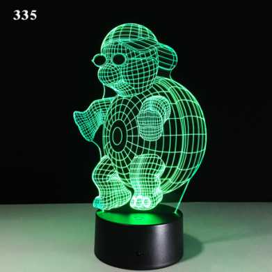 爆款妖精3d小夜灯led人体感应灯创意电子礼品usb触摸变色灯