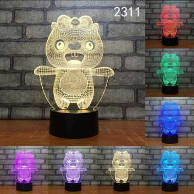 爆款妖精3d小夜灯led人体感应灯创意电子礼品usb触摸变色灯