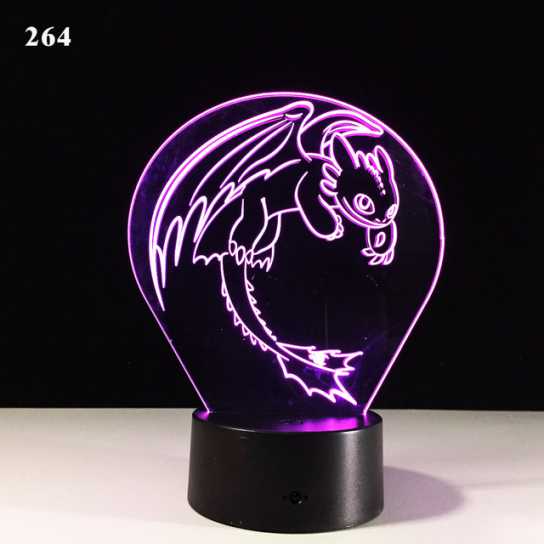 爆款妖精3d小夜灯led人体感应灯创意电子礼品usb触摸变色灯