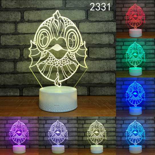 爆款妖精3d小夜灯led人体感应灯创意电子礼品usb触摸变色灯