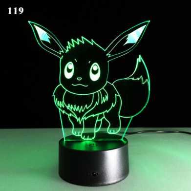 爆款妖精3d小夜灯led人体感应灯创意电子礼品usb触摸变色灯