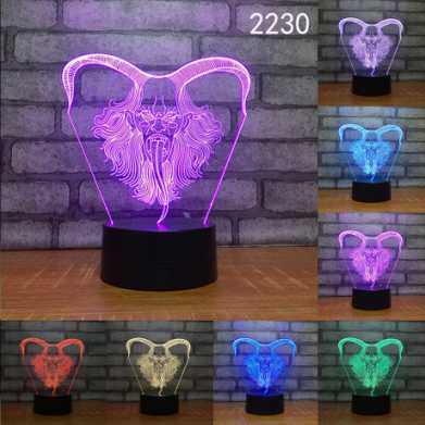 爆款妖精3d小夜灯led人体感应灯创意电子礼品usb触摸变色灯