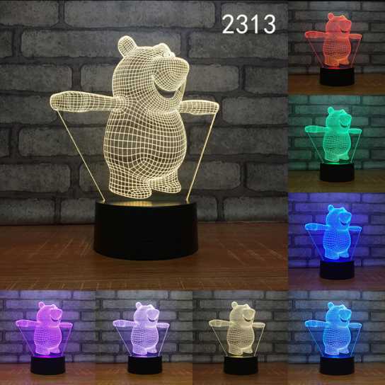 爆款妖精3d小夜灯led人体感应灯创意电子礼品usb触摸变色灯