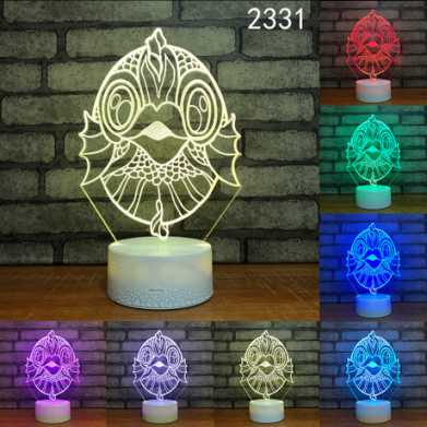 爆款妖精3d小夜灯led人体感应灯创意电子礼品usb触摸变色灯