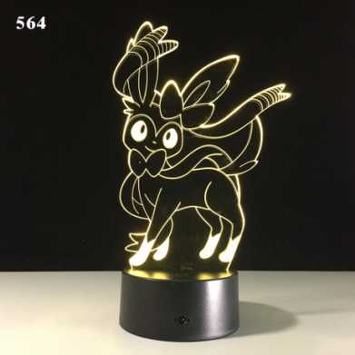 爆款妖精3d小夜灯led人体感应灯创意电子礼品usb触摸变色灯