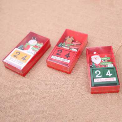 圣诞节创意礼品木制日历装饰摆件小型迷你木质日期圣诞装饰用品