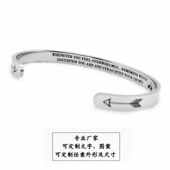 不锈钢手镯跨境电商爆款钛钢饰品励志圣诞礼物