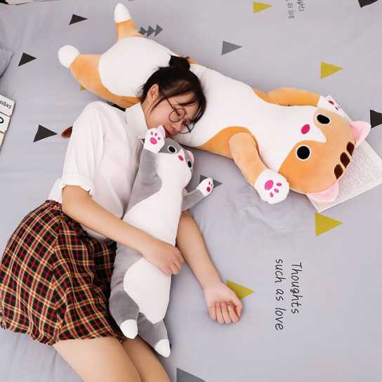 毛绒长条抱着睡觉抱枕娃娃可爱公仔大号玩具韩国女生猫咪懒人枕头