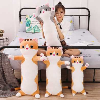 毛绒长条抱着睡觉抱枕娃娃可爱公仔大号玩具韩国女生猫咪懒人枕头